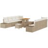 11-delars Trädgårdsoffaset med Kuddar Beige Poly Rotting Akacia vidaXL 180 x 62 x 70 cm – miniatyr 2