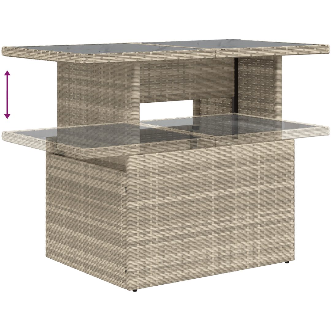 11-delars Trädgårdsoffaset med Kuddar Ljusgrå Poly Rattan vidaXL Stor – bild 10