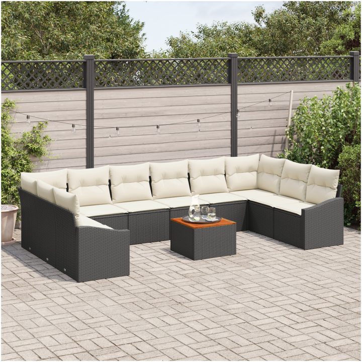11-delars trädgårdsoffset med kuddar vidaXL 55 x 55 x 37 cm – bild 3