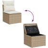 11 Delars Trädgårdssoffset med Dynor Beige Poly-Rotting Akacia vidaXL Större – miniatyr 11