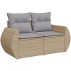 11-delat trädgårdsofasett med kuddar, beige poly-rotting akacia vidaXL Medium – miniatyr 6