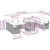 11-delat trädgårdsoff-set med kuddar svart poly rotting vidaXL Stor – miniatyr 9