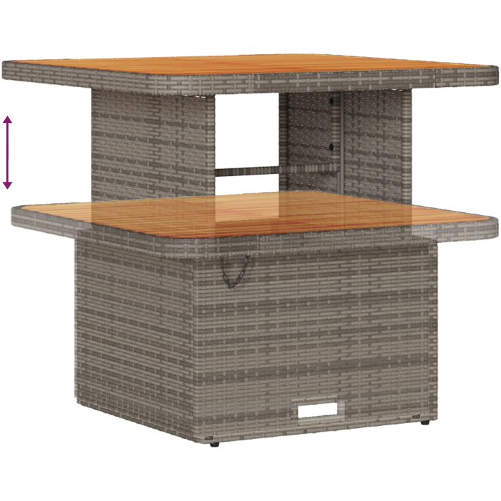 11-delat trädgårdsoffset med kuddar Grå polyrotting Akacia vidaXL Stor – bild 11