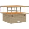 12-delad trädgårdsoffuppsättning med kuddar beige poly rattan akacia vidaXL Stor – miniatyr 6