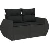 12-delars trädgårdsofa med kuddar svart poly rotting akacia vidaXL Medium – miniatyr 6