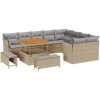 12-delars Trädgårdsofa Set med kuddar Beige Poly rotting Akacia vidaXL Stor – miniatyr 2