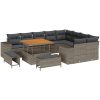 12-delars trädgårdsofa set med kuddar Grå Poly Rattan Akacia vidaXL Stor – miniatyr 2