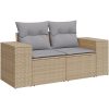12-delars trädgårdsoffaset med kuddar Beige Poly Rattan Akacia vidaXL Stor – miniatyr 6
