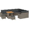 12-delars trädgårdsoffaset med kuddar grå poly rattan akacia vidaXL Stor – miniatyr 2