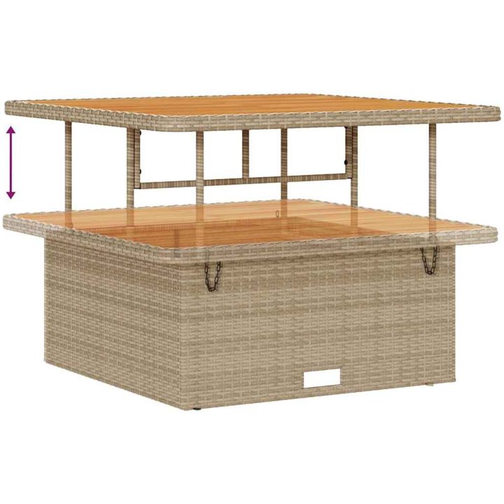 12-delars trädgårdsoffset med kuddar beige poly rotting akacia vidaXL Stor – bild 9