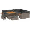 12 Delars Trädgårdsoffset med Kuddar Grå Poly Rattan Akacia vidaXL Stor – miniatyr 2