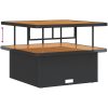 12 Delars Trädgårdssofa Set med Kuddar Svart Poly Rattan Akacia vidaXL Stor – miniatyr 10