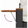 12 delars trädgårdssoffa set med kuddar svart poly rattan akacia vidaXL Stor – miniatyr 9