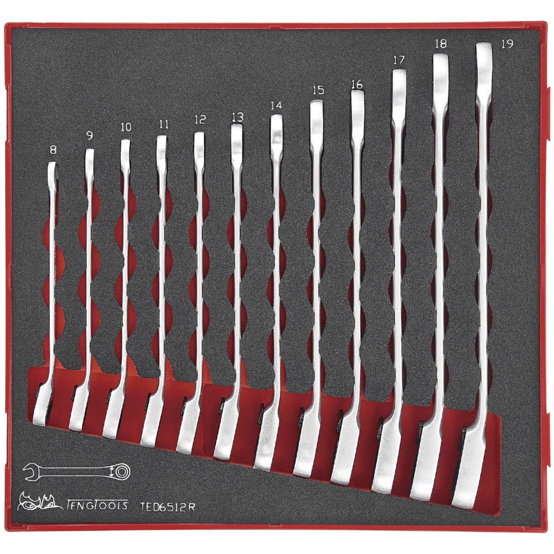 12 delars U-ringspärrnyckelsats TED6512R Teng Tools U-RINGSPÄRRN.SATS MM TED6512R