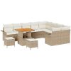 12-delat Trädgårdsoff set med kuddar Beige Poly Rotting Akacia vidaXL Stor – miniatyr 2