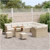 12-delat trädgårdsoffaset med kuddar beige poly rattan akacia vidaXL Större – miniatyr 3