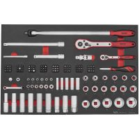 126 delars Hylsnyckelsats med 1/4tum och 1/2tum fyrkantsfäste TTESK126 Teng Tools