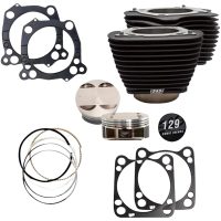 129" Cylinder Kit - 4.375" Stroke - Wrinkle Black w/o Highlighted Fins - M8