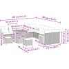 13-delad trädgårdsoffaset med dynor svart poly rattan acacia vidaXL Stor – miniatyr 9