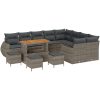13-delad Trädgårdsoffset med Kuddar Grå Poly Rattan Akacia vidaXL Stor – miniatyr 2