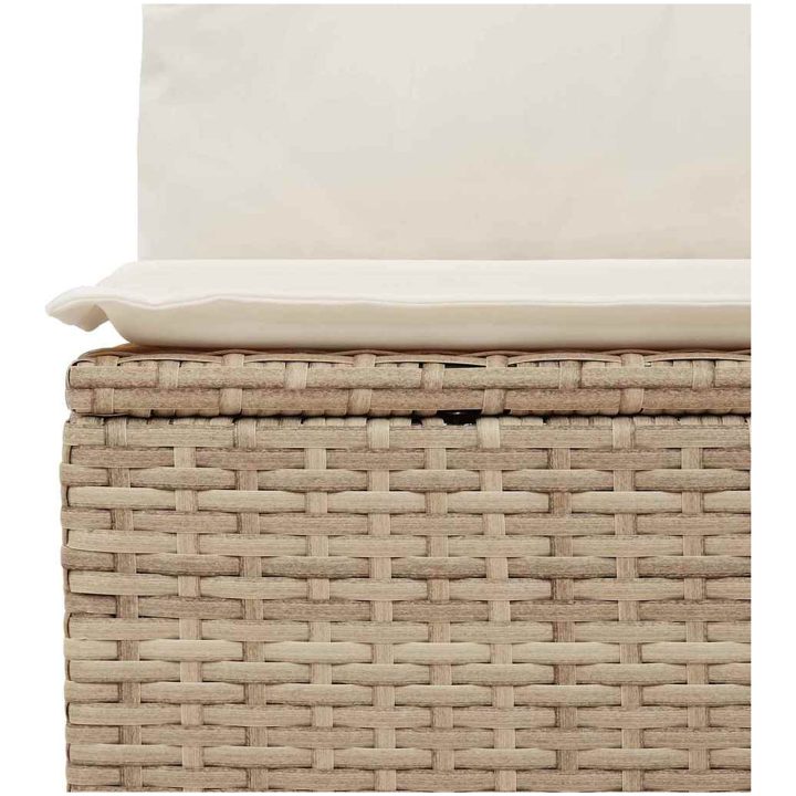 13-delad trädgårdssoffasett med kuddar Beige Polyrotting vidaXL Stor – bild 7