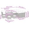 13-delad trädgårdssoffgrupp med kuddar Beige Poly Rattan Akacia vidaXL Stor – miniatyr 9