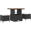 13 Delar Trädgårdsoffa med Kuddar Svart Poly Rottings Acacia vidaXL Stor – miniatyr 6