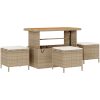13-delars trädgårdsoff-set med kuddar, beige, poly rattan, akaciaträ vidaXL Medium – miniatyr 4