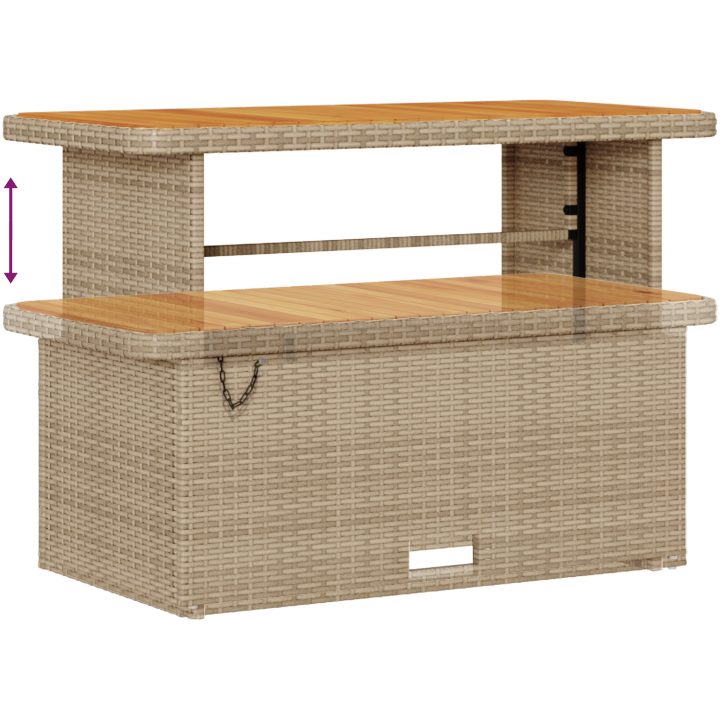 13-delars trädgårdsoff-set med kuddar, beige, poly rattan, akaciaträ vidaXL Medium – bild 9