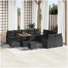 13-delars trädgårdsoff set med kuddar Svart Poly Rattan Acacia vidaXL Rymmer 5 personer – miniatyr 1