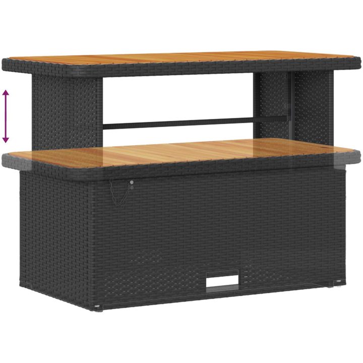 13-delars Trädgårdsoff-set med Kuddar Svart Poly Rattan Akacia vidaXL Medium – bild 6