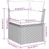 13-delars Trädgårdsoff-set med Kuddar Svart Poly Rattan Akacia vidaXL Medium – miniatyr 10