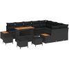 13-delars Trädgårdsoff-set med Kuddar Svart Poly Rattan Akacia vidaXL Medium – miniatyr 1