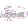 13-delars trädgårdsoffaset med kuddar svarta poly rattan ackacia vidaXL Liten, 2 - Sits, 4 - Sits, 110 cm, 184 x 62 x 85 cm – miniatyr 10