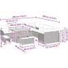 13-delars trädgårdsoffset med dynor svart poly-rattan akacia vidaXL Stor – miniatyr 12