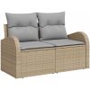 13-delat trädgårdsofaset med kuddar Beige Polyrotting Akacia vidaXL Medium – miniatyr 4