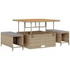 13-delat trädgårdsofaset med kuddar Beige Polyrotting Akacia vidaXL Medium – miniatyr 5