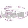 13-delat trädgårdsoffaset med kuddar beige poly rattan akacia vidaXL Stor – miniatyr 10