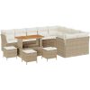 13 delat Trädgårdsoffaset med Kuddar Beige Poly Rotting Akacia vidaXL Stor – miniatyr 2