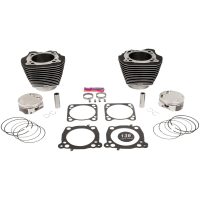 136" Cylinder Kit - 4.625" Stroke - Wrinkle Black w/Highlighted Fins - M8