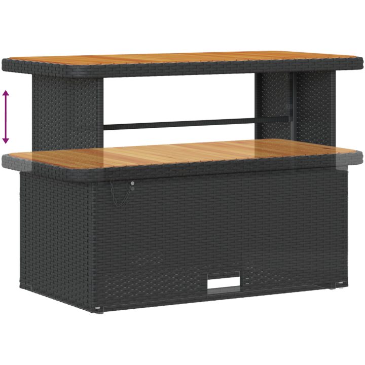 14-delad trädgårdsoff set med kuddar svart polyrotting akacia vidaXL Stor – bild 8