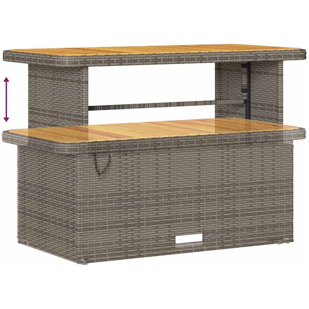 14-delars trädgårdsoffaset med kuddar grå poly rattan akacia vidaXL Stor – bild 7