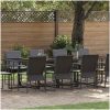 15 Delars Trädgårds Matgrupp med Kuddar i Stål och Textilene vidaXL Stor – miniatyr 1