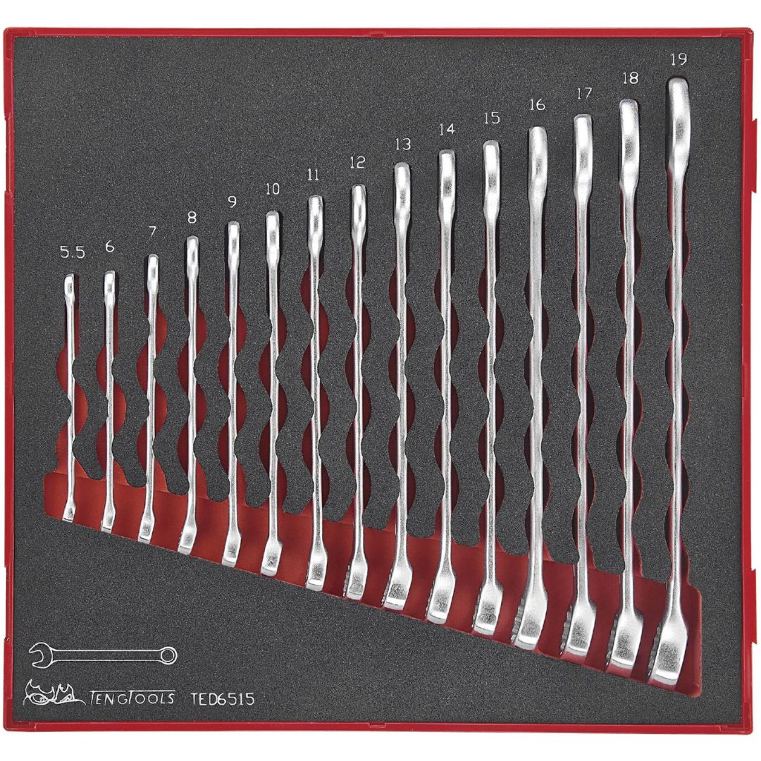 15 delars U-ringnyckelsats TED6515 Teng Tools U-RINGNYCKELSATS MM TED6515
