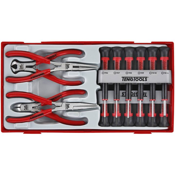 16 delars Finmekanikermejslar och tänger i sats Teng Tools TTMI16 FINMEKANIKERSATS 16 DELAR – bild 2