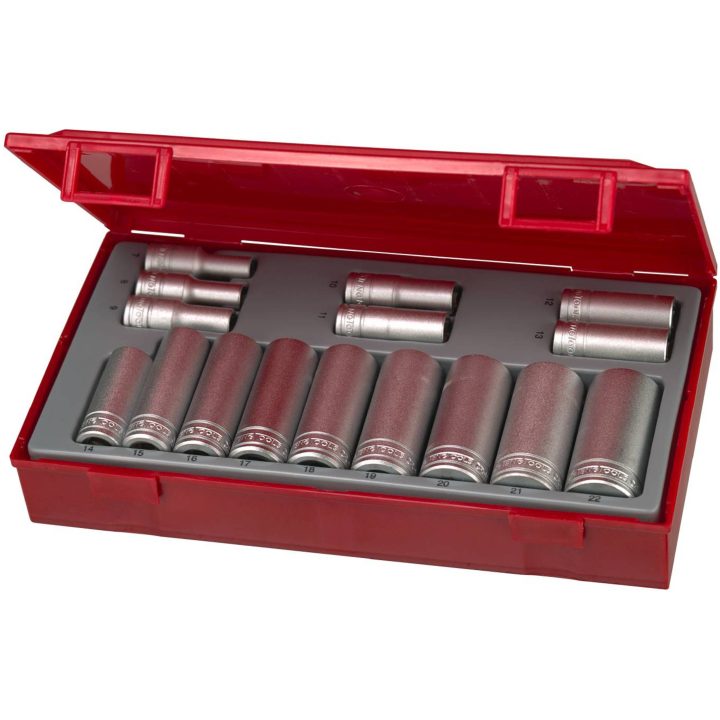 16 delars Hylssats med 3/8tum fyrkantsfäste TT3816 Teng Tools HYLSSATS LÅNGA 3/8 MM TT3816 – bild 2