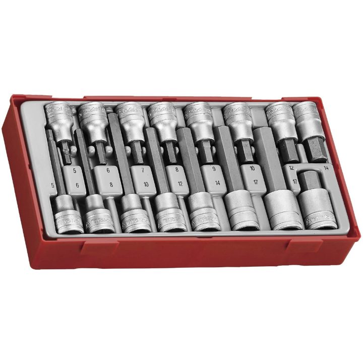 16 delars insex hylsbitssats Med 1/2u0022 fyrkantsfäste TTHEX16 Teng Tools HYLSBITSSATS 1/2 SEXKANT MM 16 – bild 2