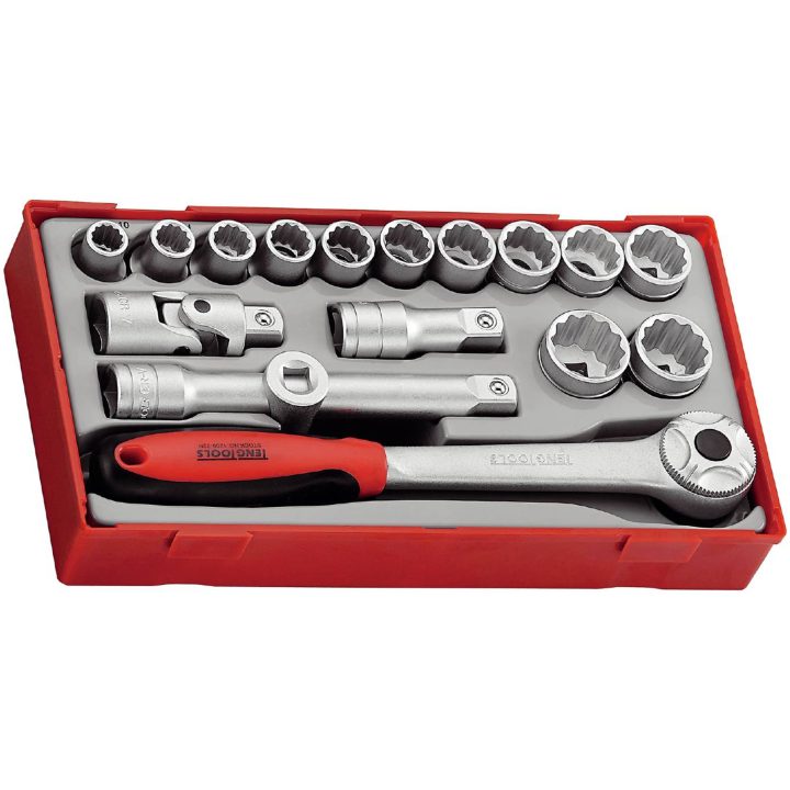18 delars Hylsnyckelsats Med 1/2tum fyrkantsfäste TT1218 / TT1218-6 Teng Tools HYLSNYCKELSATS 1/2 TT1218 – bild 3