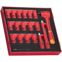 18 delars Hylsnyckelsats med 3/8tum fyrkantsfäste TEDV3818 1000 V Teng Tools