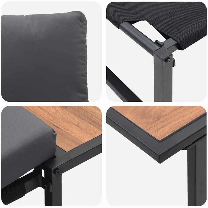 2-delad trädgårdssoffset med enstaka sits och antracitkuddar vidaXL 70 x 117.5 x 68 cm – bild 9